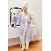 image:imageEkouaer Robes for Women Long Waffle Knit Bathrobe Lightweight Kimono Robe Soft Shawl Collar Spa Robes with Pockets SXXLPink Tie DyeSmall Waffle
