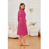 image:imageEkouaer Robes for Women Long Waffle Knit Bathrobe Lightweight Kimono Robe Soft Shawl Collar Spa Robes with Pockets SXXLRose RedSmall Waffle