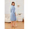 image:imageEkouaer Robes for Women Long Waffle Knit Bathrobe Lightweight Kimono Robe Soft Shawl Collar Spa Robes with Pockets SXXLSky BlueSmall Waffle