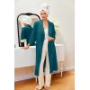 image:imageEkouaer Robes for Women Long Waffle Knit Bathrobe Lightweight Kimono Robe Soft Shawl Collar Spa Robes with Pockets SXXLTurquoiseSmall Waffle