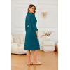 image:imageEkouaer Robes for Women Long Waffle Knit Bathrobe Lightweight Kimono Robe Soft Shawl Collar Spa Robes with Pockets SXXLTurquoiseSmall Waffle