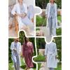 image:imageEkouaer Robes for Women Long Waffle Knit Bathrobe Lightweight Kimono Robe Soft Shawl Collar Spa Robes with Pockets SXXLWhiteSmall Waffle