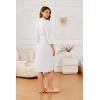 image:imageEkouaer Robes for Women Long Waffle Knit Bathrobe Lightweight Kimono Robe Soft Shawl Collar Spa Robes with Pockets SXXLWhiteSmall Waffle