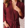 image:imageEkouaer Robes for Women Long Waffle Knit Bathrobe Lightweight Kimono Robe Soft Shawl Collar Spa Robes with Pockets SXXLWine RedBig Waffle