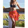 image:imageEkouaer Sarong Wraps for Women Chiffon Beach Swimsuit Coverup Sheer Short Bathing Suit Cover Up Skirt for SwimwearAorange Floral