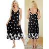 image:imageEkouaer Sleeveless Nightgowns for Women Lace Vneck Long Nightdress Wide Strap Sleepwear Soft Lounge DressesBlack Butterfly Floral