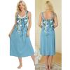 image:imageEkouaer Sleeveless Nightgowns for Women Lace Vneck Long Nightdress Wide Strap Sleepwear Soft Lounge DressesBlue Flower