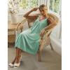 image:imageEkouaer Sleeveless Nightgowns for Women Lace Vneck Long Nightdress Wide Strap Sleepwear Soft Lounge DressesLight Green