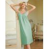 image:imageEkouaer Sleeveless Nightgowns for Women Lace Vneck Long Nightdress Wide Strap Sleepwear Soft Lounge DressesLight Green