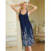 image:imageEkouaer Sleeveless Nightgowns for Women Lace Vneck Long Nightdress Wide Strap Sleepwear Soft Lounge DressesNavy Blue Floral