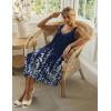 image:imageEkouaer Sleeveless Nightgowns for Women Lace Vneck Long Nightdress Wide Strap Sleepwear Soft Lounge DressesNavy Blue Floral