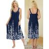 image:imageEkouaer Sleeveless Nightgowns for Women Lace Vneck Long Nightdress Wide Strap Sleepwear Soft Lounge DressesNavy Blue Floral