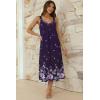 image:imageEkouaer Sleeveless Nightgowns for Women Lace Vneck Long Nightdress Wide Strap Sleepwear Soft Lounge DressesPurple Floral