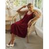 image:imageEkouaer Sleeveless Nightgowns for Women Lace Vneck Long Nightdress Wide Strap Sleepwear Soft Lounge DressesWine Red