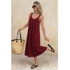 image:imageEkouaer Sleeveless Nightgowns for Women Lace Vneck Long Nightdress Wide Strap Sleepwear Soft Lounge DressesWine Red