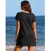 image:imageEkouaer Swimsuit Coverup for Women 2026 Petal Short Sleeve Bathing Suit Cover Ups Summer T Shirt Dress Flowy SundressesBlack