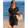 image:imageEkouaer Swimsuit Coverup for Women 2026 Petal Short Sleeve Bathing Suit Cover Ups Summer T Shirt Dress Flowy SundressesBlack