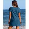 image:imageEkouaer Swimsuit Coverup for Women 2026 Petal Short Sleeve Bathing Suit Cover Ups Summer T Shirt Dress Flowy SundressesBlue