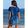 image:imageEkouaer Swimsuit Coverup for Women 2026 Petal Short Sleeve Bathing Suit Cover Ups Summer T Shirt Dress Flowy SundressesBlue Floral