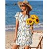 image:imageEkouaer Swimsuit Coverup for Women 2026 Petal Short Sleeve Bathing Suit Cover Ups Summer T Shirt Dress Flowy SundressesFloral Multi Leaf
