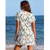 image:imageEkouaer Swimsuit Coverup for Women 2026 Petal Short Sleeve Bathing Suit Cover Ups Summer T Shirt Dress Flowy SundressesFloral Multi Leaf