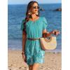 image:imageEkouaer Swimsuit Coverup for Women 2026 Petal Short Sleeve Bathing Suit Cover Ups Summer T Shirt Dress Flowy SundressesGreen Floral