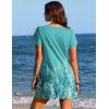 image:imageEkouaer Swimsuit Coverup for Women 2026 Petal Short Sleeve Bathing Suit Cover Ups Summer T Shirt Dress Flowy SundressesGreen Floral