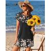 image:imageEkouaer Swimsuit Coverup for Women 2026 Petal Short Sleeve Bathing Suit Cover Ups Summer T Shirt Dress Flowy SundressesLeaf Khaki Black