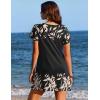 image:imageEkouaer Swimsuit Coverup for Women 2026 Petal Short Sleeve Bathing Suit Cover Ups Summer T Shirt Dress Flowy SundressesLeaf Khaki Black