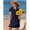 image:imageEkouaer Swimsuit Coverup for Women 2026 Petal Short Sleeve Bathing Suit Cover Ups Summer T Shirt Dress Flowy SundressesNavy Blue