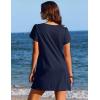 image:imageEkouaer Swimsuit Coverup for Women 2026 Petal Short Sleeve Bathing Suit Cover Ups Summer T Shirt Dress Flowy SundressesNavy Blue
