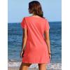 image:imageEkouaer Swimsuit Coverup for Women 2026 Petal Short Sleeve Bathing Suit Cover Ups Summer T Shirt Dress Flowy SundressesOrange Pink