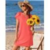 image:imageEkouaer Swimsuit Coverup for Women 2026 Petal Short Sleeve Bathing Suit Cover Ups Summer T Shirt Dress Flowy SundressesOrange Pink