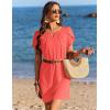 image:imageEkouaer Swimsuit Coverup for Women 2026 Petal Short Sleeve Bathing Suit Cover Ups Summer T Shirt Dress Flowy SundressesOrange Pink