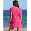 image:imageEkouaer Swimsuit Coverup for Women 2026 Petal Short Sleeve Bathing Suit Cover Ups Summer T Shirt Dress Flowy SundressesRose Red