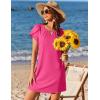 image:imageEkouaer Swimsuit Coverup for Women 2026 Petal Short Sleeve Bathing Suit Cover Ups Summer T Shirt Dress Flowy SundressesRose Red