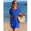 image:imageEkouaer Swimsuit Coverup for Women 2026 Petal Short Sleeve Bathing Suit Cover Ups Summer T Shirt Dress Flowy SundressesSapphire Blue