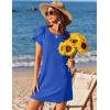 image:imageEkouaer Swimsuit Coverup for Women 2026 Petal Short Sleeve Bathing Suit Cover Ups Summer T Shirt Dress Flowy SundressesSapphire Blue
