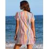 image:imageEkouaer Swimsuit Coverup for Women 2026 Petal Short Sleeve Bathing Suit Cover Ups Summer T Shirt Dress Flowy SundressesStriped Ribbon