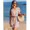 image:imageEkouaer Swimsuit Coverup for Women 2026 Petal Short Sleeve Bathing Suit Cover Ups Summer T Shirt Dress Flowy SundressesStriped Ribbon