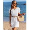 image:imageEkouaer Swimsuit Coverup for Women 2026 Petal Short Sleeve Bathing Suit Cover Ups Summer T Shirt Dress Flowy SundressesWhite