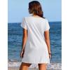 image:imageEkouaer Swimsuit Coverup for Women 2026 Petal Short Sleeve Bathing Suit Cover Ups Summer T Shirt Dress Flowy SundressesWhite