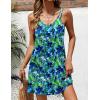 image:imageEkouaer Swimsuit Coverup for Women Sleeveless V Neck Bathing Suit Cover Up Summer Swimwear Beach Cover Ups with PocketsFloral Blue Green