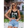 image:imageEkouaer Swimsuit Coverup for Women Sleeveless V Neck Bathing Suit Cover Up Summer Swimwear Beach Cover Ups with PocketsPrint Black