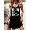 image:imageEkouaer Swimsuit Coverup for Women Sleeveless V Neck Bathing Suit Cover Up Summer Swimwear Beach Cover Ups with PocketsPrint Black