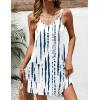 image:imageEkouaer Swimsuit Coverup for Women Sleeveless V Neck Bathing Suit Cover Up Summer Swimwear Beach Cover Ups with PocketsStripe Blue
