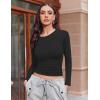 image:imageEkouaer Womens 3 Pack Long Sleeve Shirts Ruched Side Fitted Undershirts Round Neck Underscrubs Thermal Tops XSXXLBlackBrown