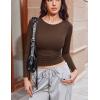 image:imageEkouaer Womens 3 Pack Long Sleeve Shirts Ruched Side Fitted Undershirts Round Neck Underscrubs Thermal Tops XSXXLBlackBrownKhaki