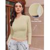 image:imageEkouaer Womens 3 Pack Long Sleeve Shirts Ruched Side Fitted Undershirts Round Neck Underscrubs Thermal Tops XSXXLBlackBrownKhaki