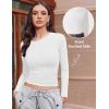 image:imageEkouaer Womens 3 Pack Long Sleeve Shirts Ruched Side Fitted Undershirts Round Neck Underscrubs Thermal Tops XSXXLBlackGreyWhite